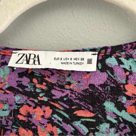 Zara Multicolor Floral Long Sleeve Dress - Picture 8 of 8
